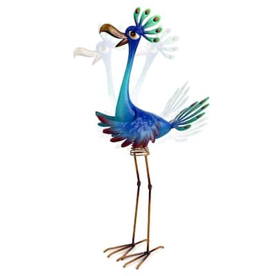Silly Peacock Metal Garden Sculpture