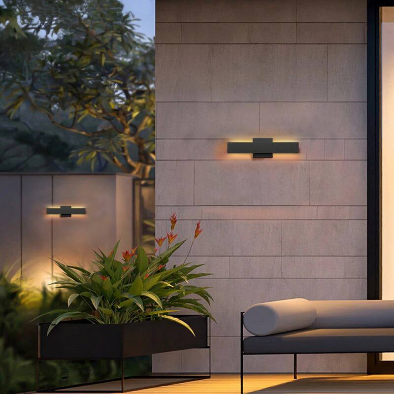 2Pack Outdoor Hardwired Bar Wall Light Linear Sconce with LED Source