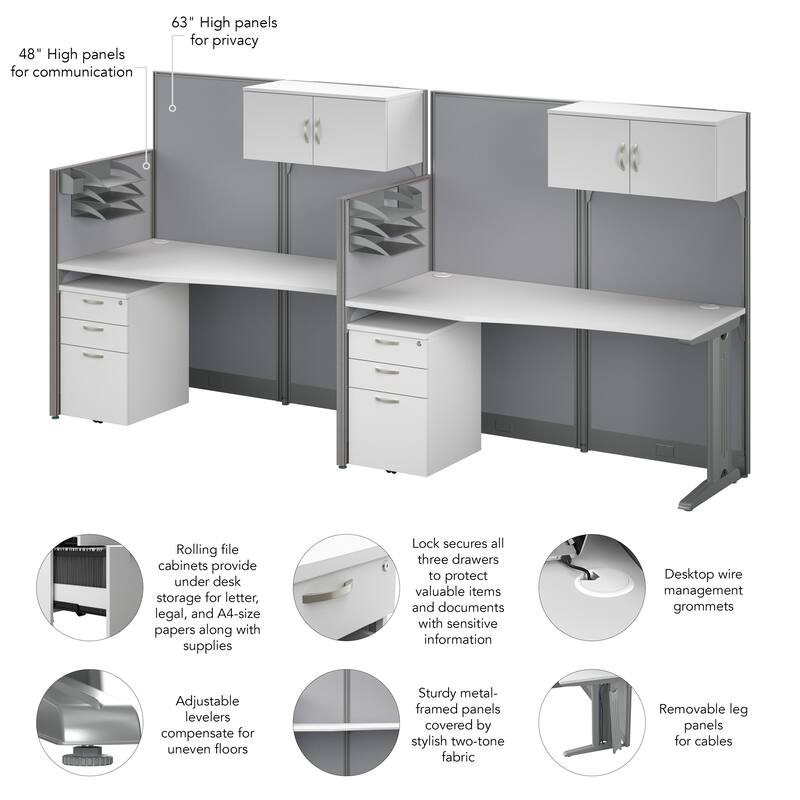 Office in an Hour 2 Person Cubicle by Bush Business Furniture