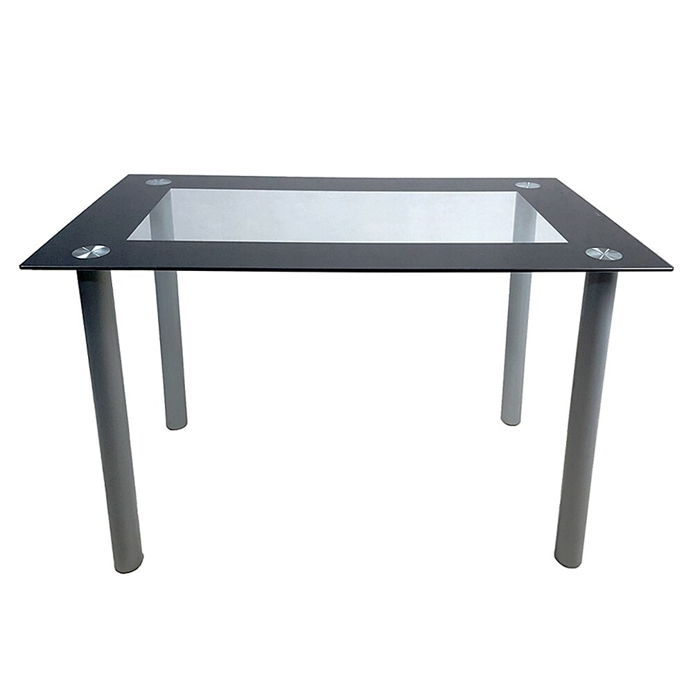 110cm Dining Table Set Tempered Glass Dining Table with 4pcs Chairs Bed Bath Beyond 32500288
