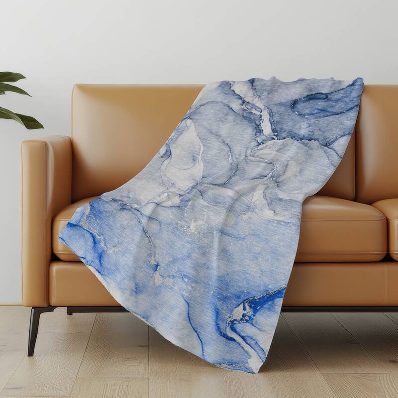 Premium Machine Washable Modern Abstract Sherpa Throw Blanket