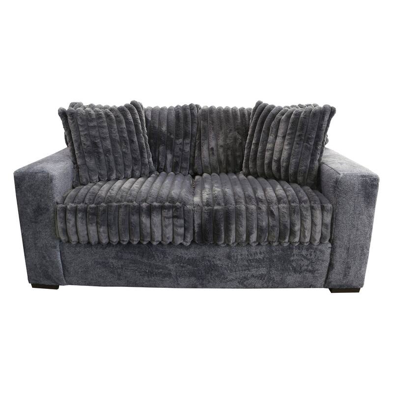 Woodhaven Furniture Studio Cord Loveseat - Gunmetal