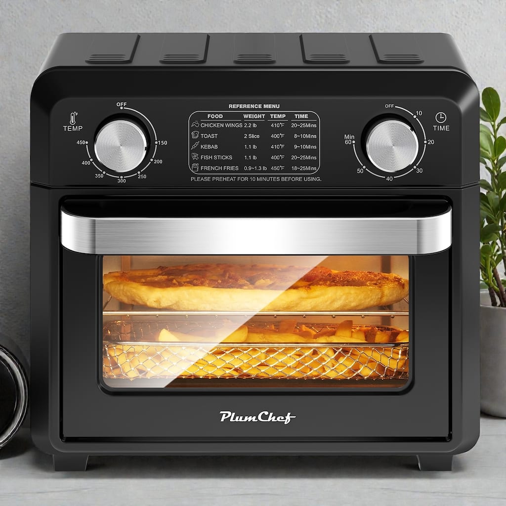 Compact Air Fryer Toaster Oven 11QT, Countertop 2 Slice Toaster Oven with Air Fry Bake Broil, 1000W