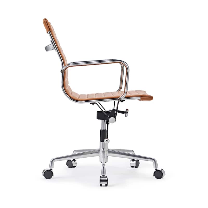 CAROCC Ribbed Computer Desk Office PU Chair Height Adjustable - N/A