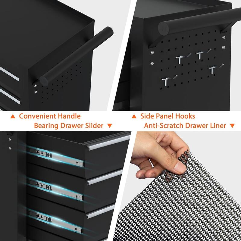 5-Drawer Rolling Tool Chest Storage Cabinet with Wheels