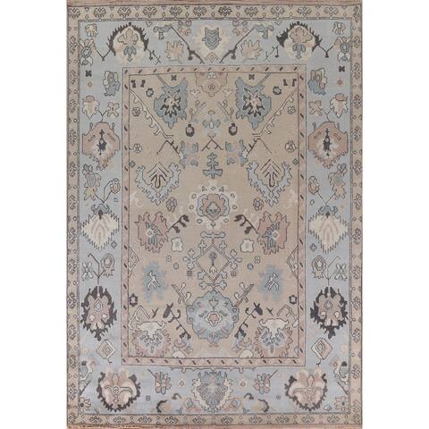 Traditional All-Over Oushak Oriental Area Rug Handmade Wool Carpet - 9'3" x 11'11"