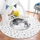 preview thumbnail 13 of 60, SAFAVIEH Carousel Kids Aine Moon Rug Ivory/Grey - 6'7" Round