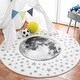 preview thumbnail 1 of 61, SAFAVIEH Carousel Kids Atsumi Moon Rug 4' Round - Ivory/Grey