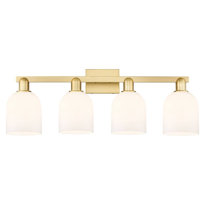 Innovations Lighting Endless Possibilities Arcadia - Bella - 4 Light 33" Bath Vanity Light - Satin Gold/White