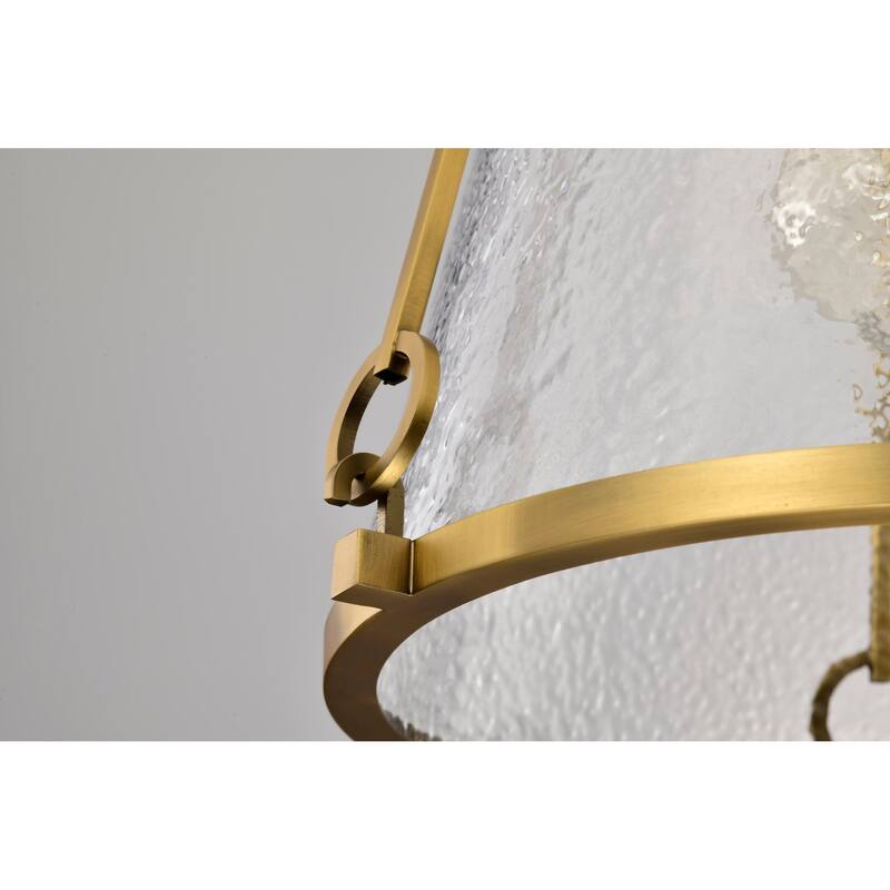 Valentine Medium Pendant Vintage Brass Finish Hammered Glass - Vintage Brass