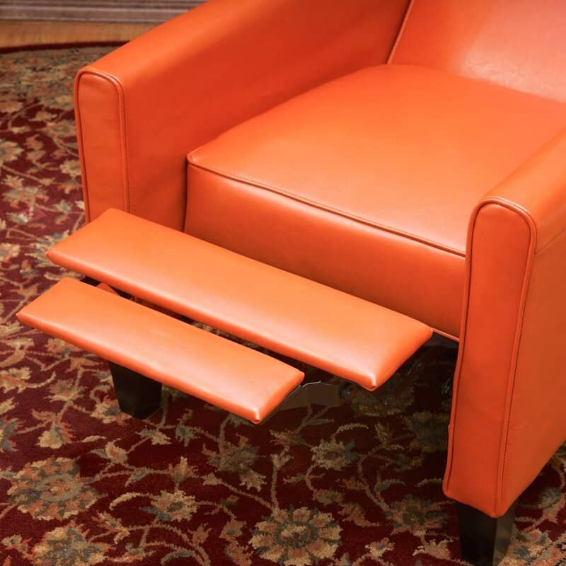 Recliner Push Back Chair For Elegant Home Décor Orange