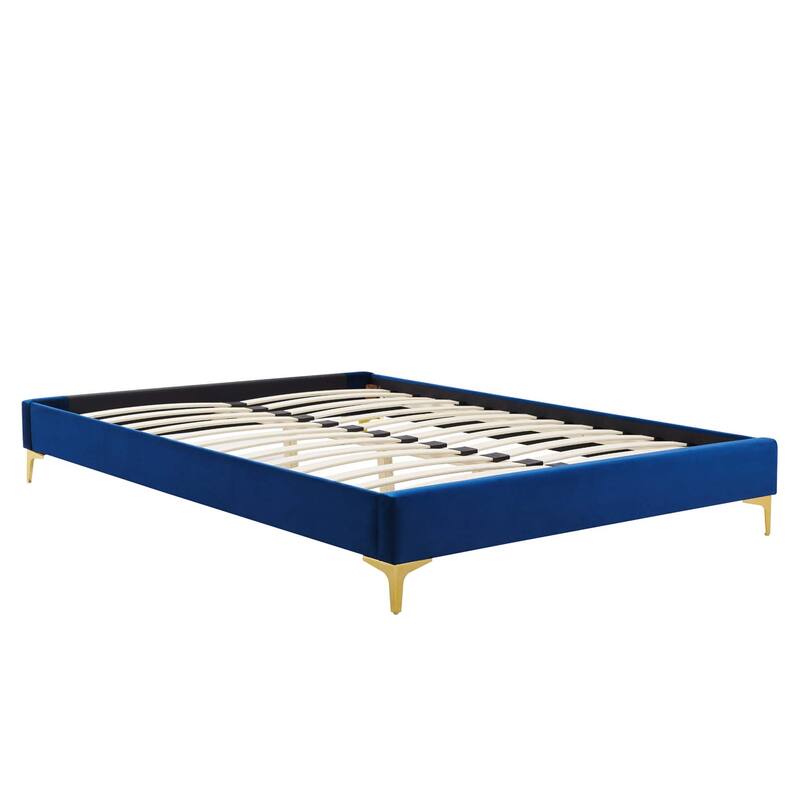 Amber Performance Velvet Queen Platform Bed