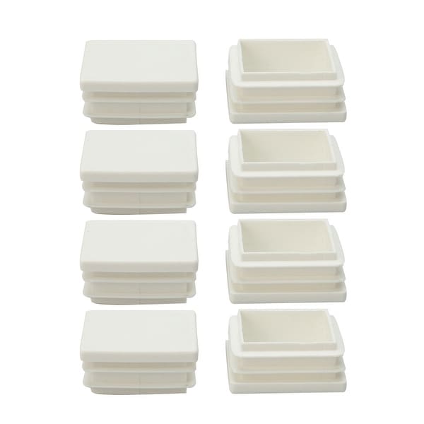 8pcs 38 x 38mm Plastic Square Ribbed Tube Inserts End Cover Cap