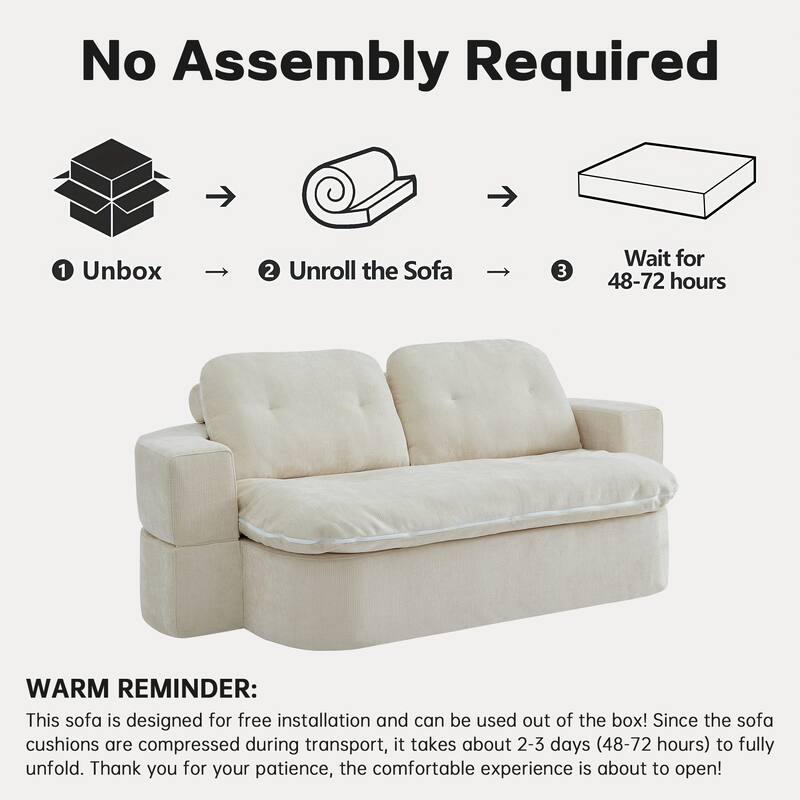 Chenille Folding Loveseat Sofa Convertible into Floor Sleeper Mattress