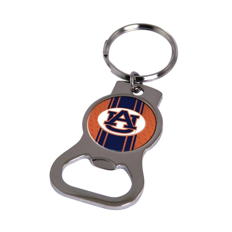 NCAA Auburn Silver-Tone Bottle Opener Key Ring By Rico Industries