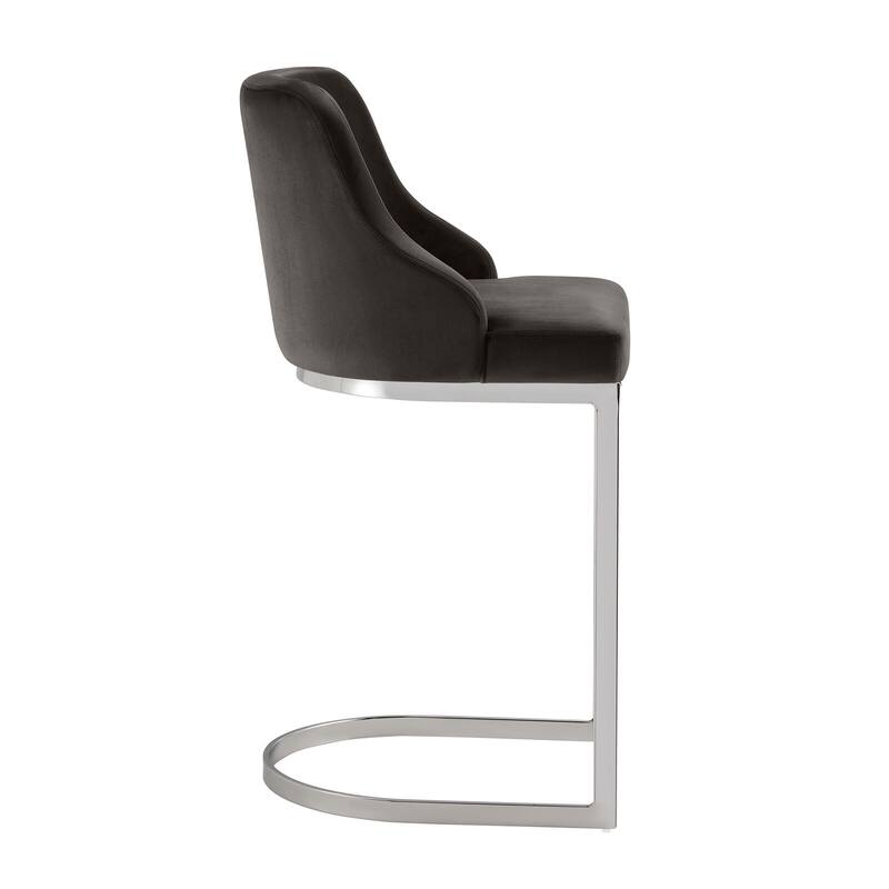 25.8'' Velvet/Leather Counter Height Bar Stools, Set of 2/3 - 36.6"H x 18.9"W x 20.5"D