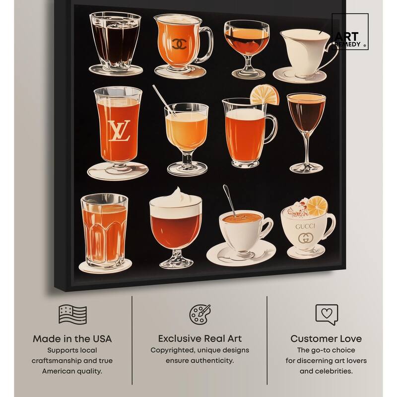 Glam Coffee Drink Collection Canvas by Art Remedy
