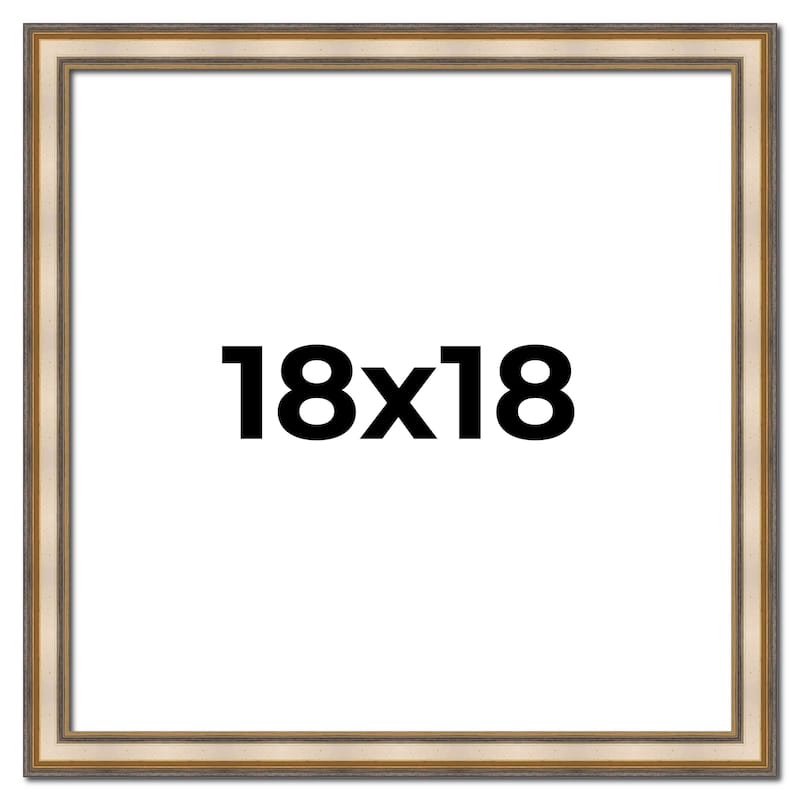 18x18 Frame Gold Solid Wood Shadow Box Width 1.5 Inches | Interior Frame Depth 2 3/8 Inches