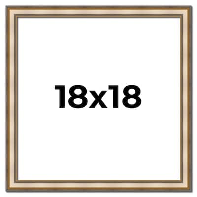 18x18 Frame Gold Solid Wood Shadow Box Width 1.5 Inches | Interior Frame Depth 2 3/8 Inches