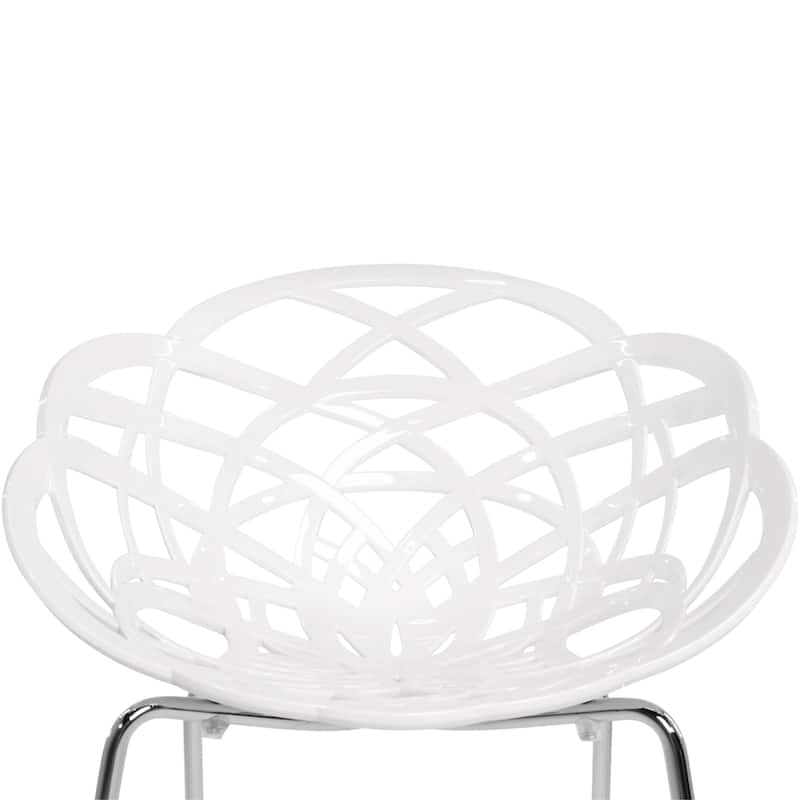 Furnish Theory Fleur-ML Stackable Dining Armchairs Arm Chairs Anti-UV Polycarbonate Shell & Chrome-Plated Steel Legs (Set of 2)