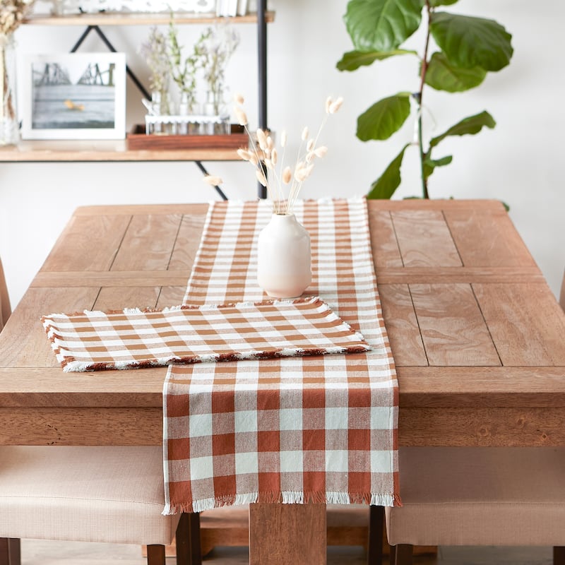 Heavyweight Check Fringed Placemat