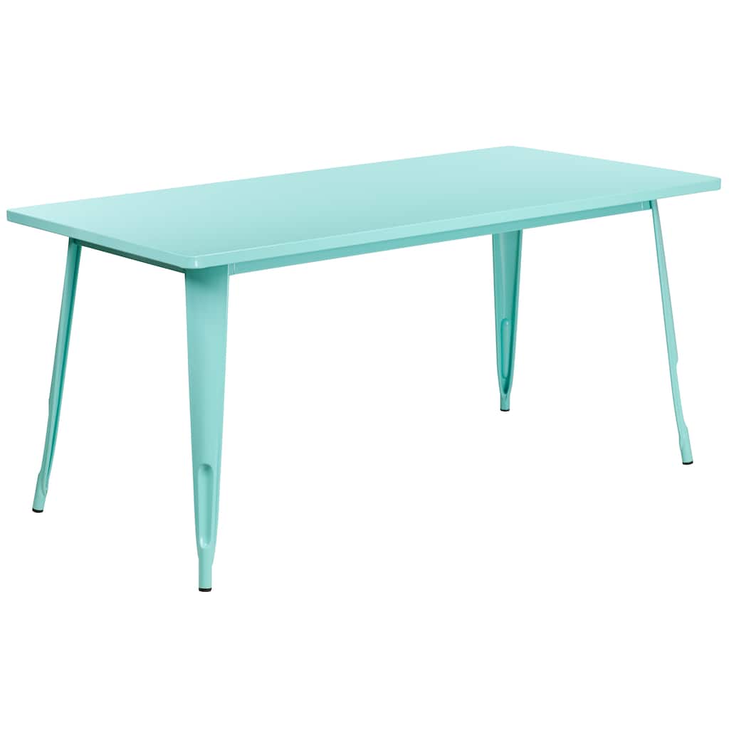 31.5" x 63" Rectangular Metal Indoor-Outdoor Table - Industrial Table - 63"D x 31.5"W x 29.5"H