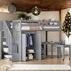 preview thumbnail 2 of 55, Loft Bed with Storage Bookshelf,Kids Bed with Desk & Wardrobe,Twin Size