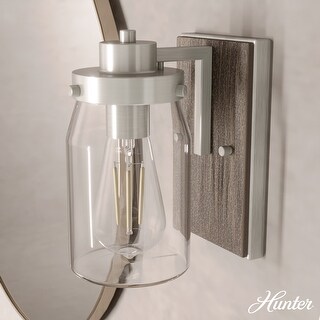 Hunter Devon Park 1-Light Wall Sconce, Rustic, Modern Farmhouse, Damp-Rated