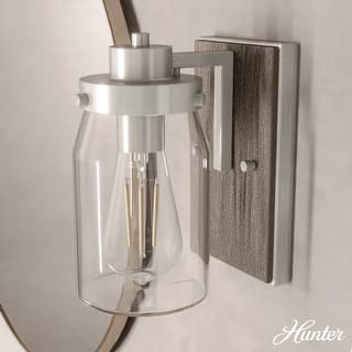 Hunter Devon Park 1-Light Wall Sconce, Rustic, Modern Farmhouse, Damp-Rated