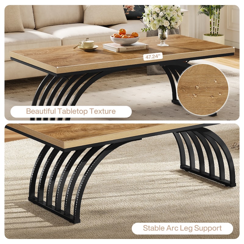 Coffee Center Tea Table with Metal Frame Legs for Living Room