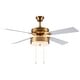 preview thumbnail 10 of 15, Dinah River of Goods Brass and Glass 52-Inch Ceiling Fan with Light - 52" x 52" x 12.5"/17.5"