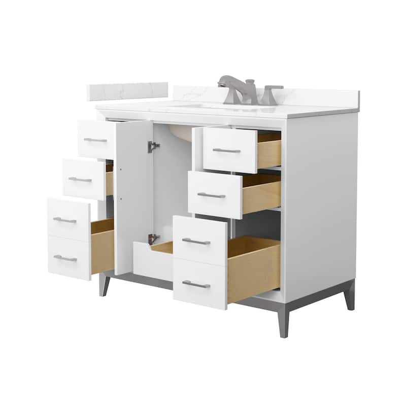Wyndham Collection WCH818142S-QTZ-US3MXX Amici 42" Free Standing