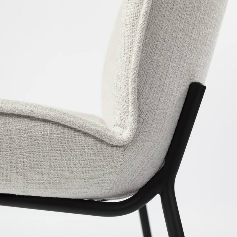 Set of 2 Upholstered Fabric Dining Side Chairs with Black Legs for Dining Room - 26” x 21” x 34”