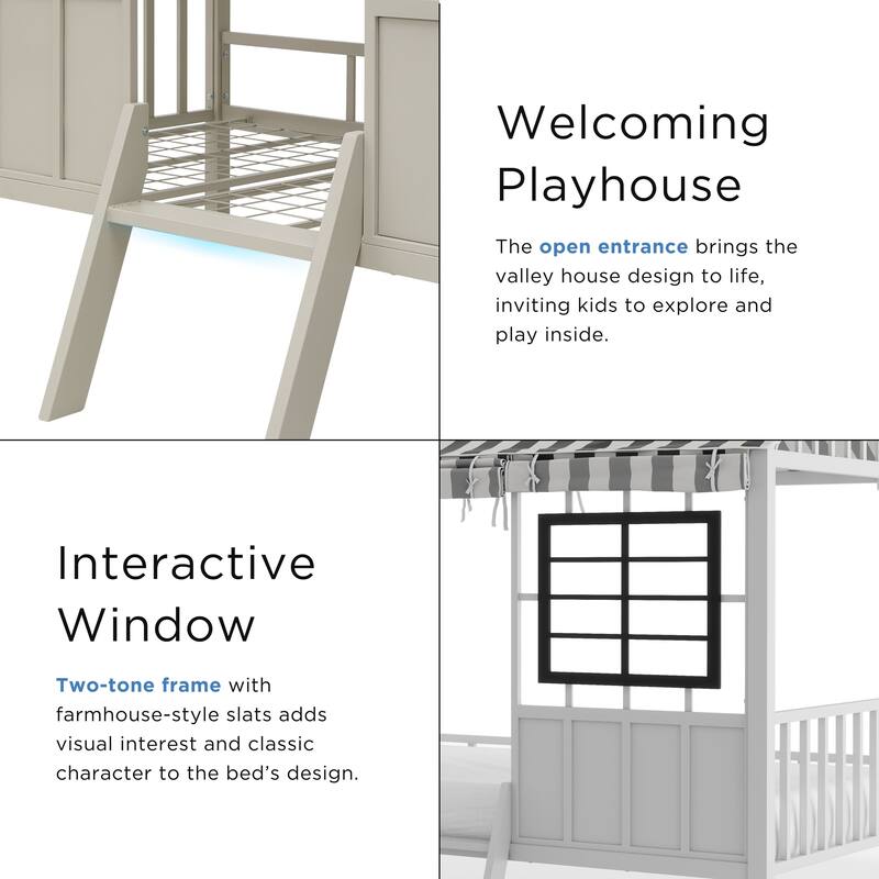 Furniture of America Valley Metal Twin Loft Bed with Canopy.