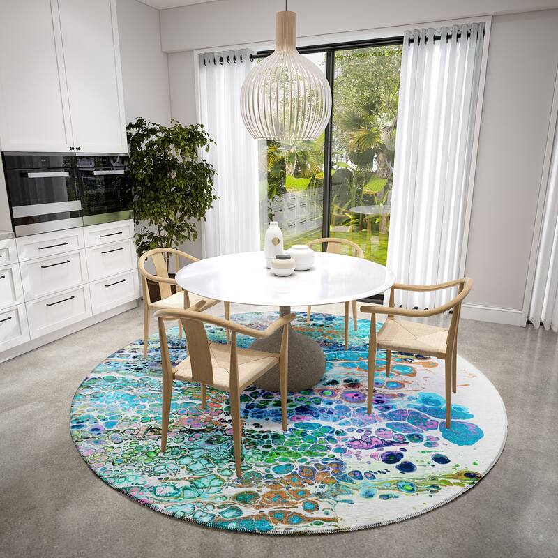 Indoor/ Outdoor Addison Karina Abstract Washable Area Rug - 8' x 8'