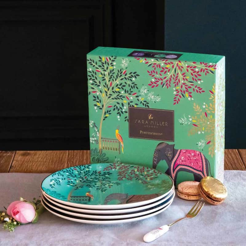 Sara Miller India Cake Plates, Set of 4 - 8 Inch