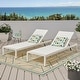 preview thumbnail 4 of 52, Cape Coral Outdoor Aluminum Chaise Lounge (Set of 2) by Christopher Knight Home - 77.56" D x 25.20" W x 11.80" H White