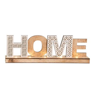 VIP Wood 17.7 in. Brown Home Light Up Sign