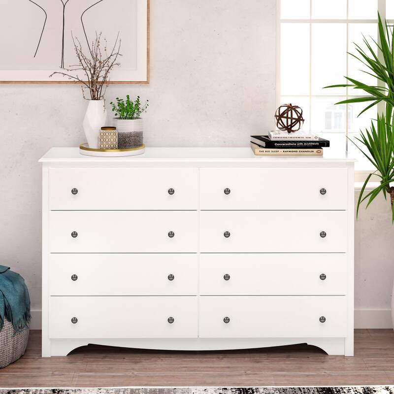 Prepac Sonoma 8 Drawer Double Dresser for Bedroom, Wide Chest of Drawers, Traditional Bedroom Furniture