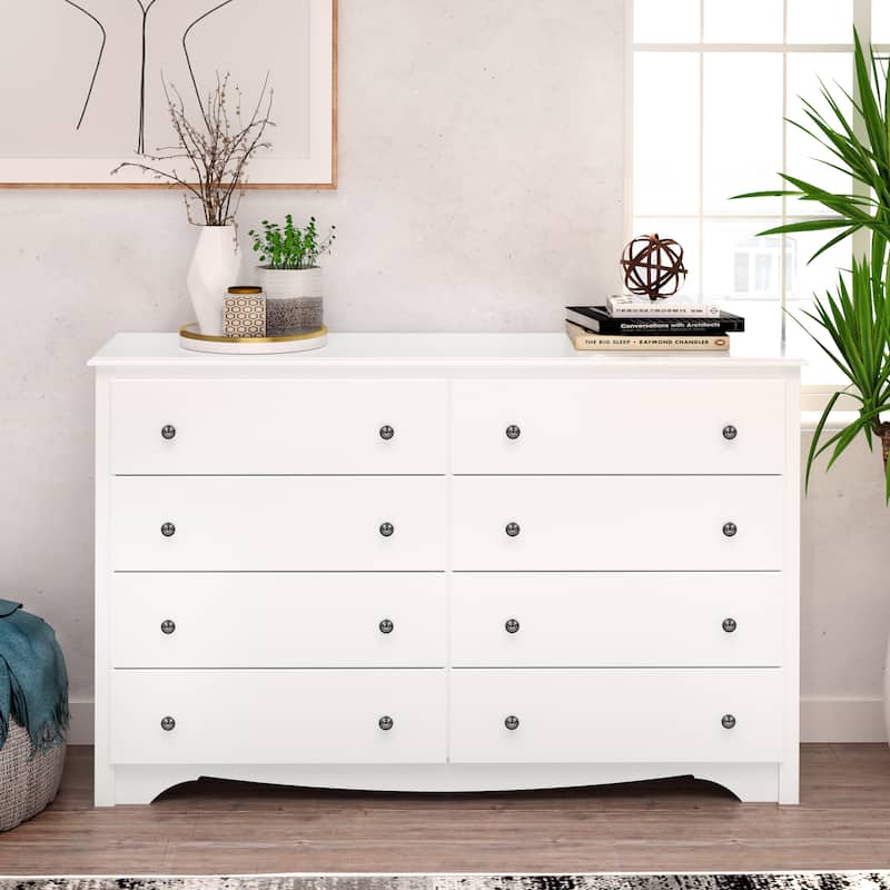 Prepac Sonoma 8 Drawer Double Dresser for Bedroom, Wide Chest of Drawers, Traditional Bedroom Furniture