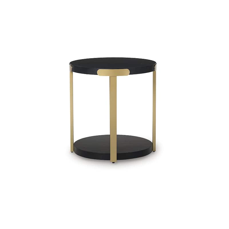 Signature Design by Ashley Shylore Black/Gold Table (Set of 3) - 37"W x 37"D x 18"H