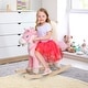 preview thumbnail 2 of 3, Plush Pink Pony Ride-On Rocking Horse with Sounds, Galloping and Neighing for Kids Over 3 Years