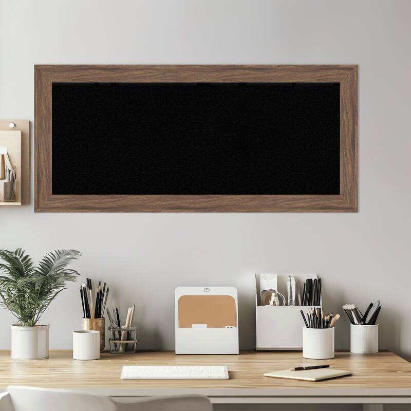 Pia Medium Brown Narrow Framed Cork Board - Bulletin Board, Organization Board, Pin Board