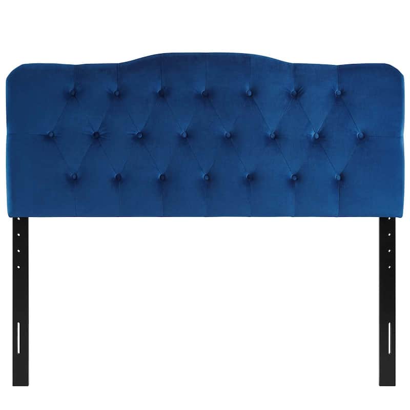 Carson Carrington Labbetorp Queen Diamond Tufted Velvet Headboard