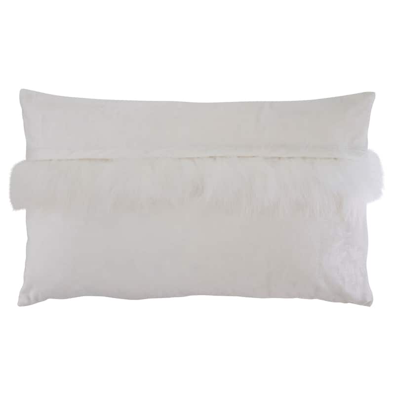 Poly-Filled Velvet Faux Fur Throw Pillow