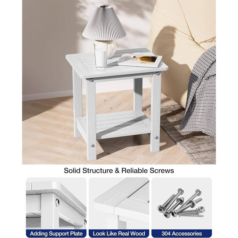 WINSOON HIPS All Weather Table Adirondack Square Side Table