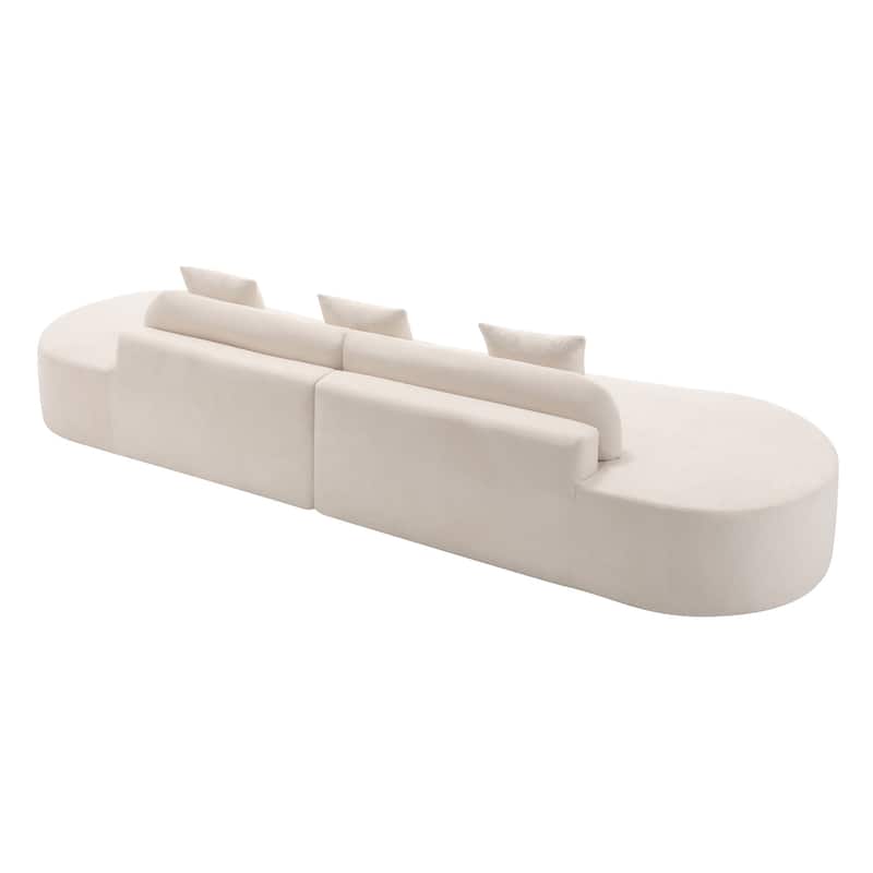 Modern Curved Combination Sofa, Terrycloth Fabric Sofa, Minimalist Sofa