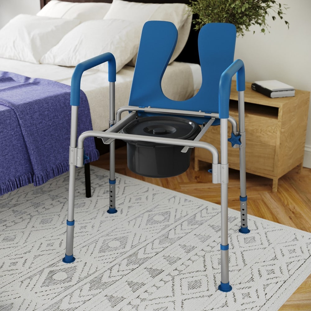 Height Adjustable Multifunctional Heavy Duty Commode and Shower Chair