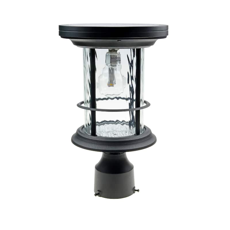 Gama Sonic Silo Black Solar 3' Fitter Post Light with Pier or Wall