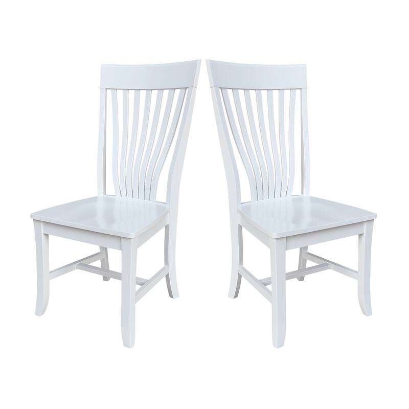 Solid Wood Amanda Dining Chairs - Set of Two - Set of 2 - White - Dining Height